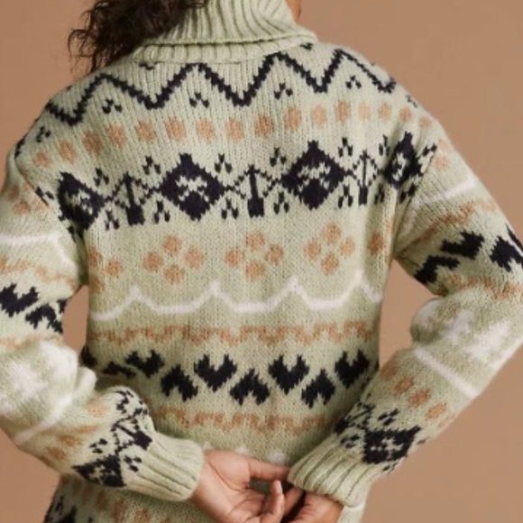 Anthropologie Turtleneck Tunic Sweater Green - Picture 3 of 9